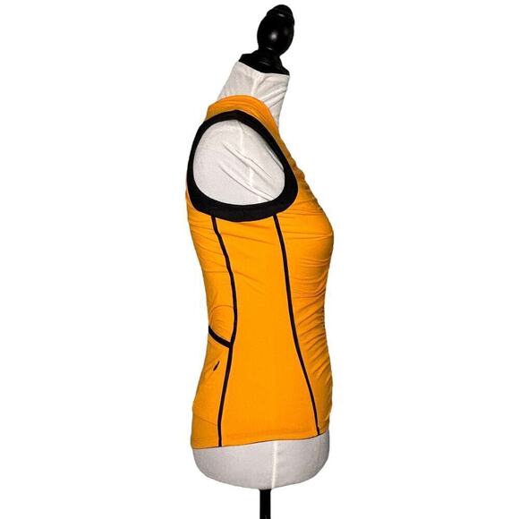 Active Angelz Full Zip Sleeveless Cycle Top Yellow Black Size Medium - Picture 5 of 7